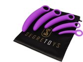 Segretoys - Siliconen Dilator Set voor Vaginisme - Zachte Dildo Set - Ondersteuning bij Vaginisme, Vulvitis of Bekkenproblemen - Vaginale Training - Seksspeeltjes voor Vrouwen - Set van 5 - Paars