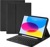 iPad (2022) 10.9 Inch Hoesje met toetsenbord - 10e Generatie - iPad 10 Hoes - QWERTY Toetsenbord - Keyboard Case met Stylus Pen Houder