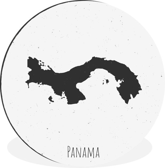 WallCircle - Wandcirkel - Muurcirkel - Een illustratie van de kaart van Panama op witte achtergrond - Aluminium - Dibond - ⌀ 140 cm - Binnen en Buiten