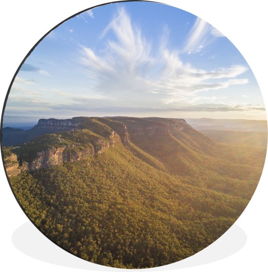 WallCircle - Wandcirkel - Muurcirkel - Jamison Valley in Nationaal park Blue Mountains in Australië - Aluminium - Dibond - ⌀ 120 cm - Binnen en Buiten XXL