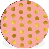 WallCircle - Wandcirkel - Muurcirkel - Patroon - Cirkel - Roze - Aluminium - Dibond - ⌀ 60 cm - Binnen en Buiten