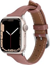 Spigen Cyrill Kajuk Geschikt voor Apple Watch 4 / 5 / 6 / 7 / 8 / 9 / SE / 40MM / 41MM Bandje Echt Leer Roze