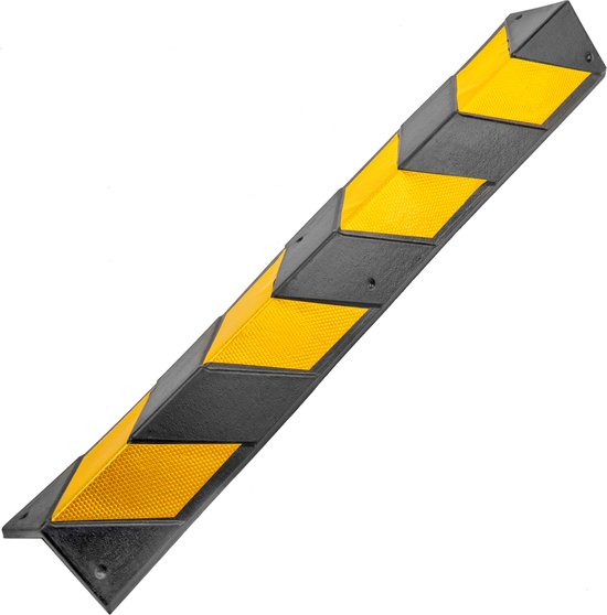 Reflecterende rubberen hoekbeschermers voor parkeergarages,gele veiligheidsstrips,parkeer- en magazijnbescherming,bumpers,paalbeschermers voor garagewanden (zwart geel,60 cm,10 stuks