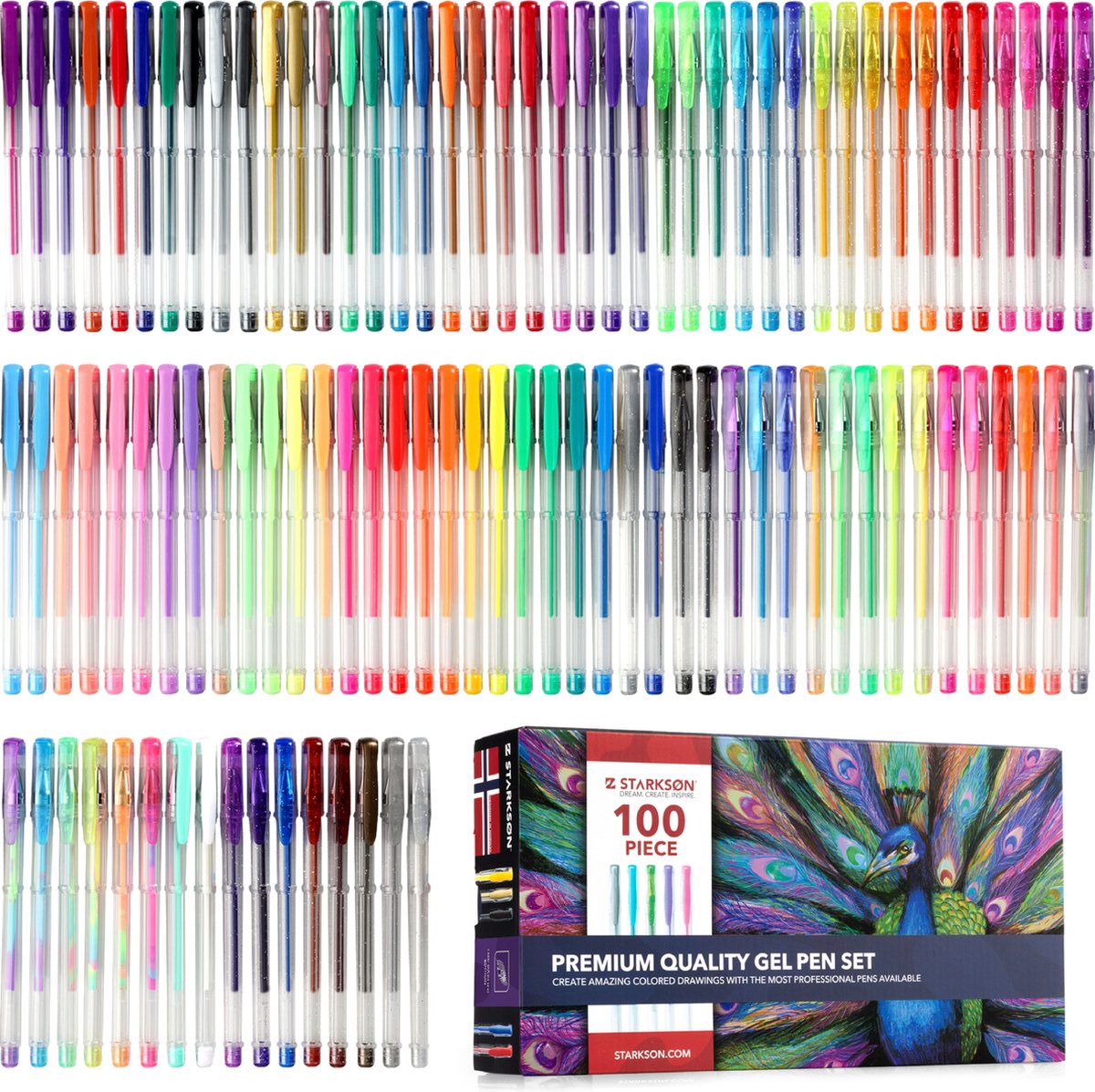 8€14 sur 48 PCS Stylos à Gel Métallique Paillettes Néon Pastel