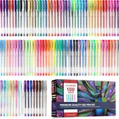 STARKSØN® 100 Stuks Glitterpennen & Gelpennen voor kinderen en volwassenen – Glitter & Gel Pennen – Leuk voor Kleurboeken, Tekenen & Schrijven