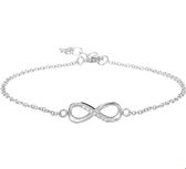 Zilver Gerhodineerde Armband infinity zirkonia 1 1318855 18 cm