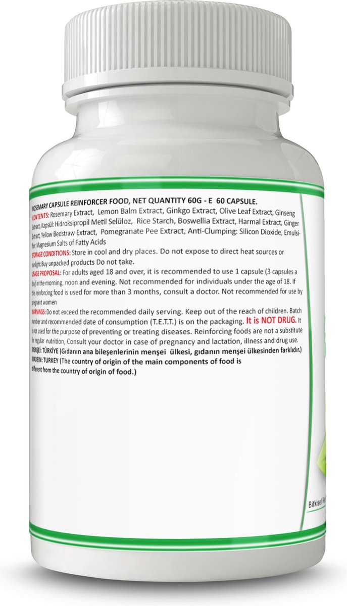 Rosemary Rozemarijn Extract Capsule 60 Capsules Voor Krampen 1