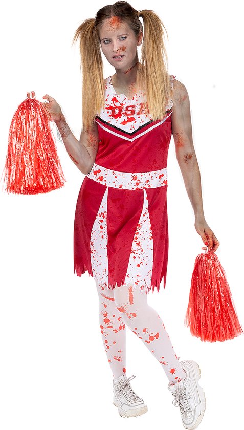FUNIDELIA Déguisement Zombie Cheerleader Femme - Taille : XL - Rouge
