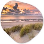 Décoration murale bio - Décoration murale en plastique - Tableau bio - Coucher de soleil - Dune - Plage - Plantes - Mer - 60x60 cm - Forme miroir bio sur plastique