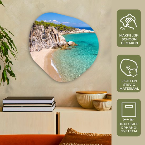 Décoration murale Organique - Décoration Décoration murale Plastique - Peinture Organique - Mer - Plage - Été - 60x60 cm - Forme Miroir Organique sur Plastique