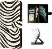 iPhone 11 Pro Hoesje Met Pasjeshouder Bookcase Zebra