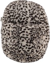 Chaussons chauffe-pieds larges guépard / crème imprimé léopard taille unique 30 x 27 cm - Chaussons animaux / chaussons animaux