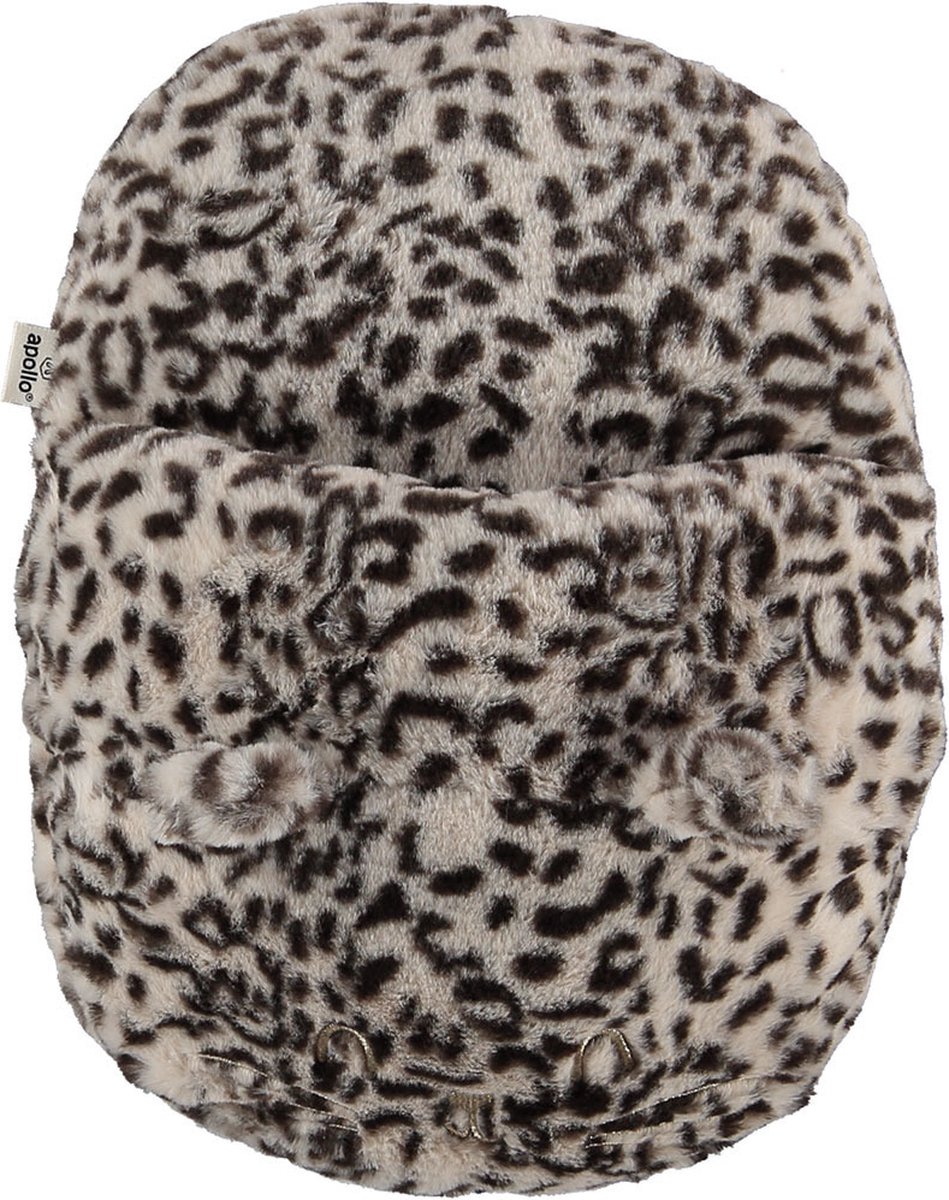 Goedkoopste Apollo - Grote voetenwarmer slof - Cheetah creme - one size 30 x 27 cm - Dierensloffen