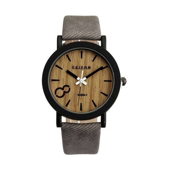 Fashion Favorite – Houtlook Horloge – Kunststof – Brown/Bruin – ? 38 mm