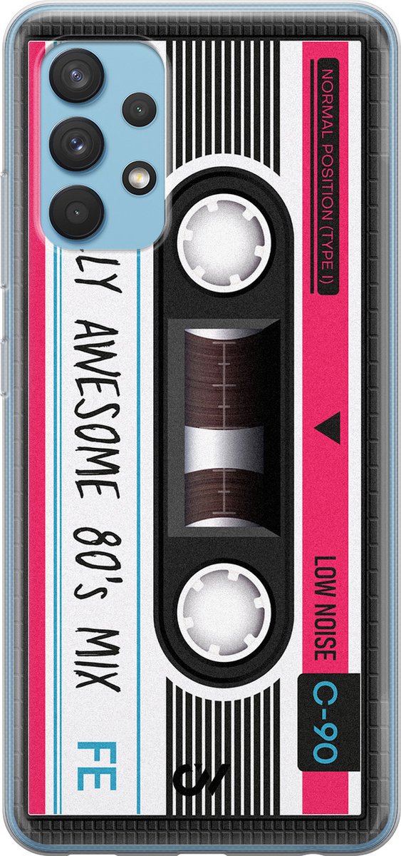 Hoesje geschikt voor Samsung Galaxy A32 4G - Cassette - - Zwart - - Casevibes