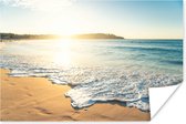 Zonsopkomst bij tropisch strand poster papier 120x80 cm - Foto print op Poster (wanddecoratie woonkamer / slaapkamer) / Landschappen Poster / Zee en Strand