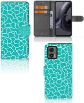 Tenphone Etui Coque pour Motorola Edge 30 Neo Portefeuille Cracks Blue