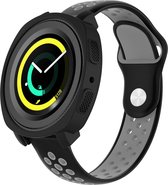 Strap-it Siliconen case - zwart bescherm hoesje geschikt voor Samsung Gear Sport - zwarte beschermhoes voor Samsung Gear Sport