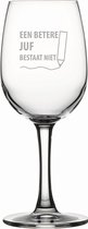 Gegraveerde witte wijnglas 26cl een betere juf bestaat niet