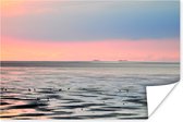 Le calme de la mer des Wadden au coucher du soleil Poster 90x60 cm - Tirage photo sur Poster (décoration murale salon / chambre) / Poster Mer et lacs / Mer et plage