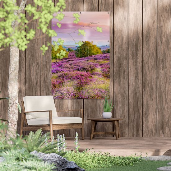 Gards Garden poster Purple Meadow - 80x120 cm - Toile jardin - Décoration de jardin - Décoration murale extérieur - Tableau jardin