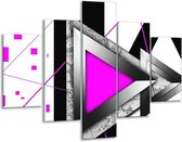 Peinture sur verre Abstrait | Rose, blanc, gris | 100x70cm 5Liège | Tirage photo sur verre | F004164