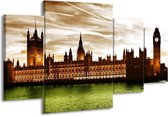 Peinture sur toile Londres | Vert, marron, blanc | 160x90cm 4 Liège