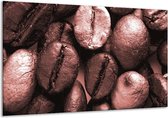 Peinture sur verre Grains de café, Cuisine | Marron, rouge | 120x70cm 1Hatch | Tirage photo sur verre |  F006593