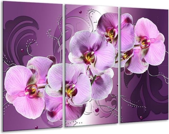 Glasschilderij Orchidee | Paars | | Foto print op Glas |  F005695