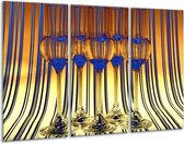 Glasschilderij Glas - Geel, Blauw - 120x80cm 3Luik - Foto Op Glas - Geen Acrylglas Schilderij - GroepArt 6000+ Glas Art Collectie - Maatwerk Mogelijk