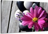 Peinture sur toile Fleur | Jaune, violet, blanc | 140x90cm 1 Liège