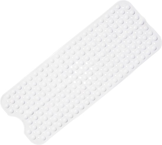 Verlengde PVC Antislip Badmat-Stevige Zuignappen - Duurzaam en Gemakkelijk te Reinigen100*40CM-wit