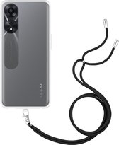 Cazy Soft TPU Telefoonhoesje met Koord - geschikt voor Oppo A78 5G - Oppo A78 5G Hoesje met Koord - Transparant