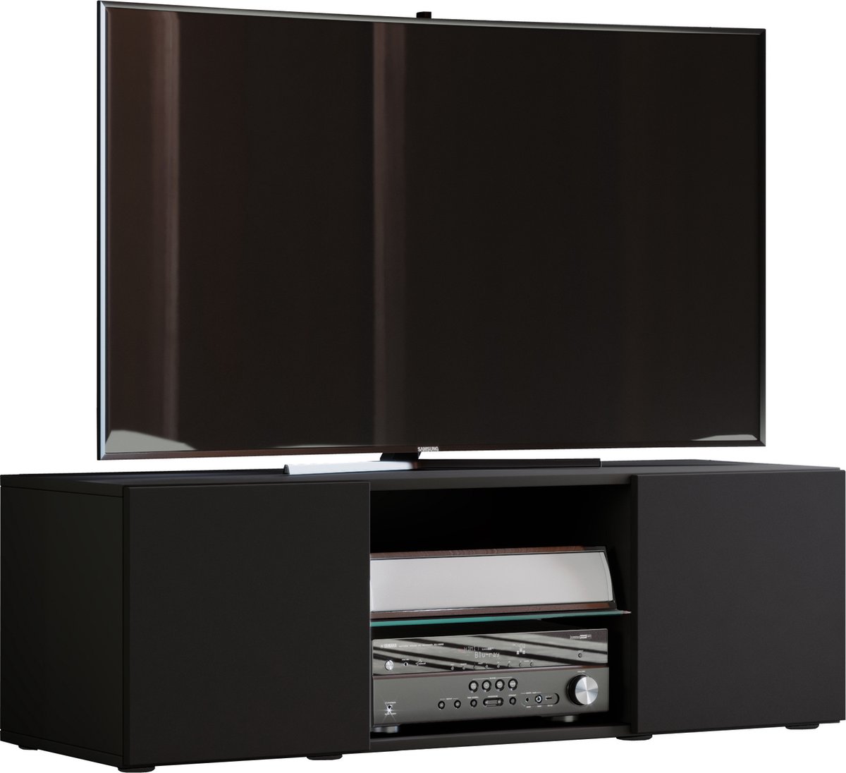Vcm Houten TV lowboard Meubel TV meubel Tafel Console TV tafel Lowina Zwart