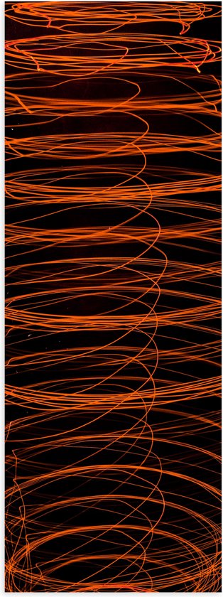 Poster (Mat) - Cirkelvormige Oranje Strepen - 20x60 cm Foto op Posterpapier met een Matte look
