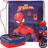 Boîte à lunch Marvel Spiderman pour enfants - 3 pièces - bleu - sac de sport/sac d'école inclus