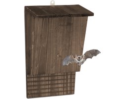 Vleermuiskast - Natuurbescherming - 1 stuk - Bruin - Natuurlijk dennenhout - 37x22x12,5 cm