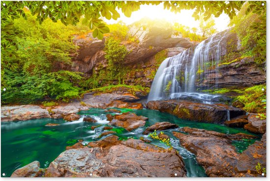 Tuinposter waterval - Natuur - voor buiten - Schutting decoratie - Tuin - Tuindecoratie