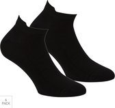 Bamboe Sneaker Sokken Met Lipje 6-Pack - Zwart - Maat 31-35 - Lage Bamboesokken Voor Frisse Droge Voeten - Dames / Heren