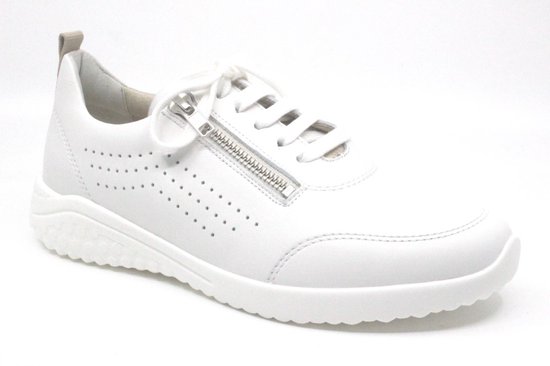 Solidus 52014 10234 Witte dames sneaker met rits en uitneembaar