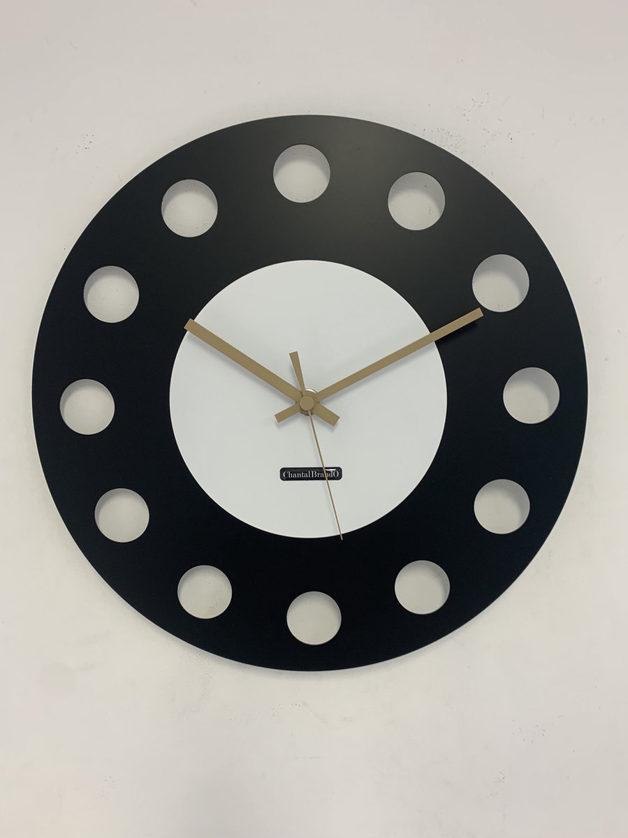 Wandklok ChantalBrandO CETARA BLACK & WHITE -- MODERN DESIGN --