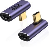 NÖRDIC USB4-304 - Adaptateur USB-C Femelle vers Mâle Coudé - 8K60Hz - 40Gb/s - PD 100W - Violet