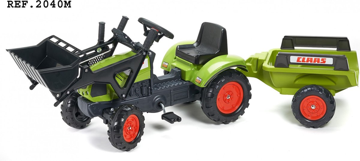 FALK Speelgoedtractor pedalen Claas Arion 410 voorlader en aanhanger |  bol.com