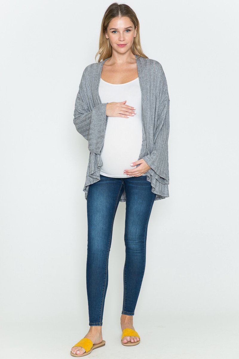Geplooide kimono vest Querencia kleur: grijs, Maat M0