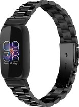 YONO Stalen Bandje geschikt voor Fitbit Inspire 3 - RVS Schakel Horlogeband - Zwart