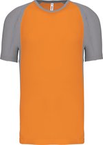 Tweekleurig sportshirt unisex 'Proact' korte mouwen Orange/Fine Grey - XS
