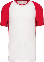 Tweekleurig sportshirt unisex 'Proact' korte mouwen White/Red - L