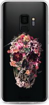 Casetastic Samsung Galaxy S9 Hoesje - Softcover Hoesje met Design - Transparent Skull Print