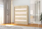 Kleerkast - Martinez - Lacobel - Roomy - 2 schuifdeuren - planken - kledingroede - 150 cm