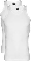 2-pack: Hugo Boss stretch singlets Slim Fit - O-hals - wit -  Maat L